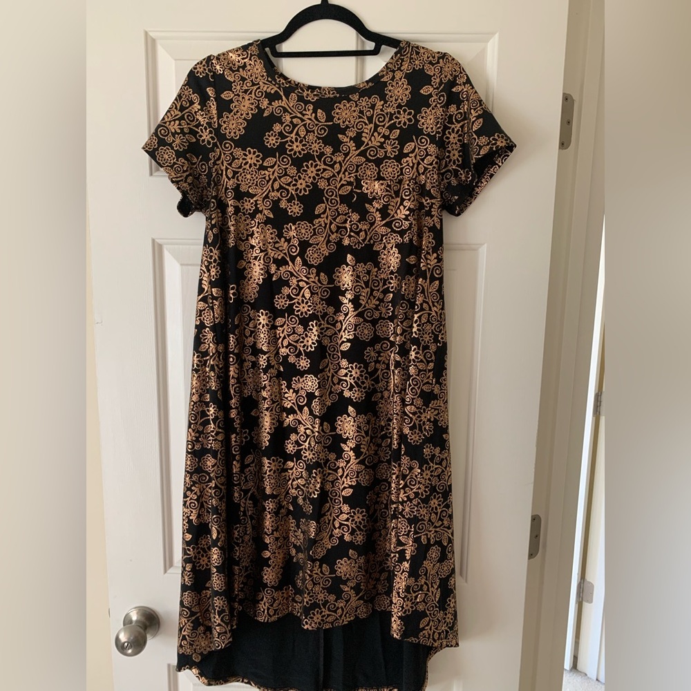 LulaRoe gold print dress